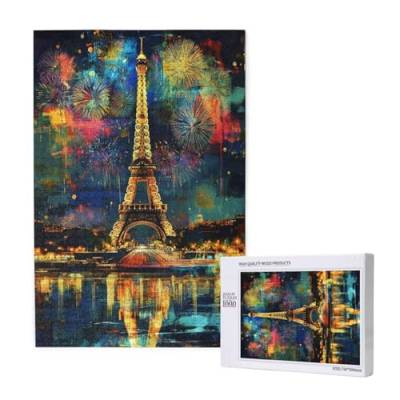 Puzzle 1500 Teile Paris Puzzles für Erwachsene Eiffelturm HD Puzzel Anspruchsvolles und Lustig Kreatives Unterhaltungsspiel, DIY Holzpuzzle für Erwachsene Als Feiertage Geschenk fur Frauen M-1733 von Yeogcohe